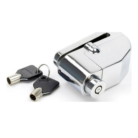 MAMMOTH SECURITY CHROME ALARMED DISC LOCK WITH 6MM PIN